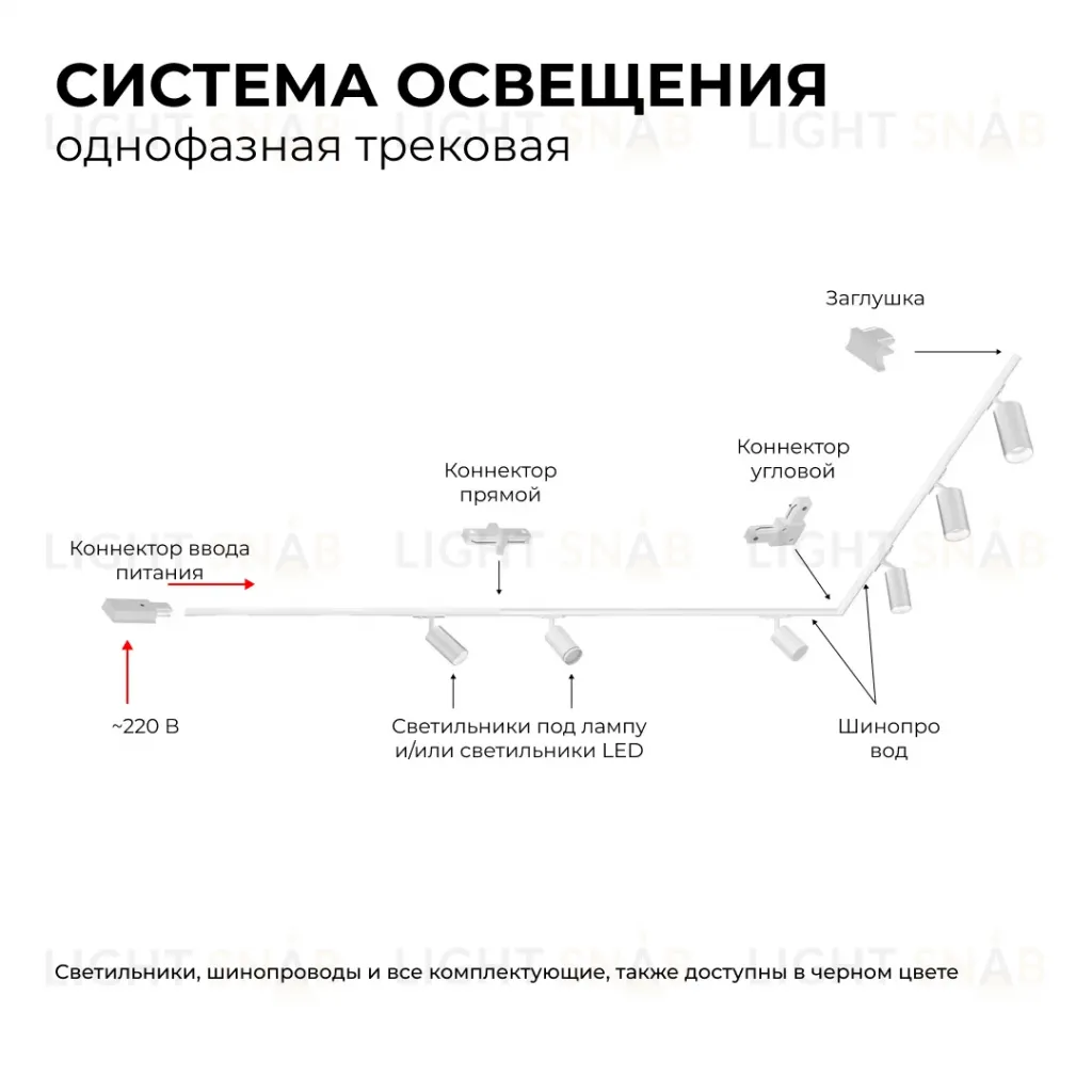 Трековый однофазный светильник Apeyron 25-01 25-01