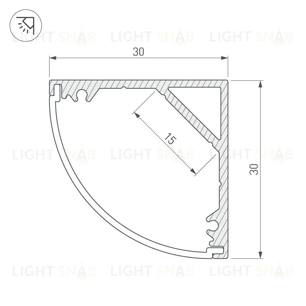 Профиль Arlight SL-KANT-H30-3000 ANOD 046182 046182
