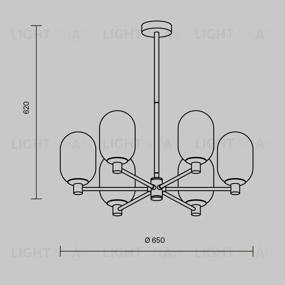 Люстра на штанге Freya Sharlot FR1012PL-06BS FR1012PL-06BS