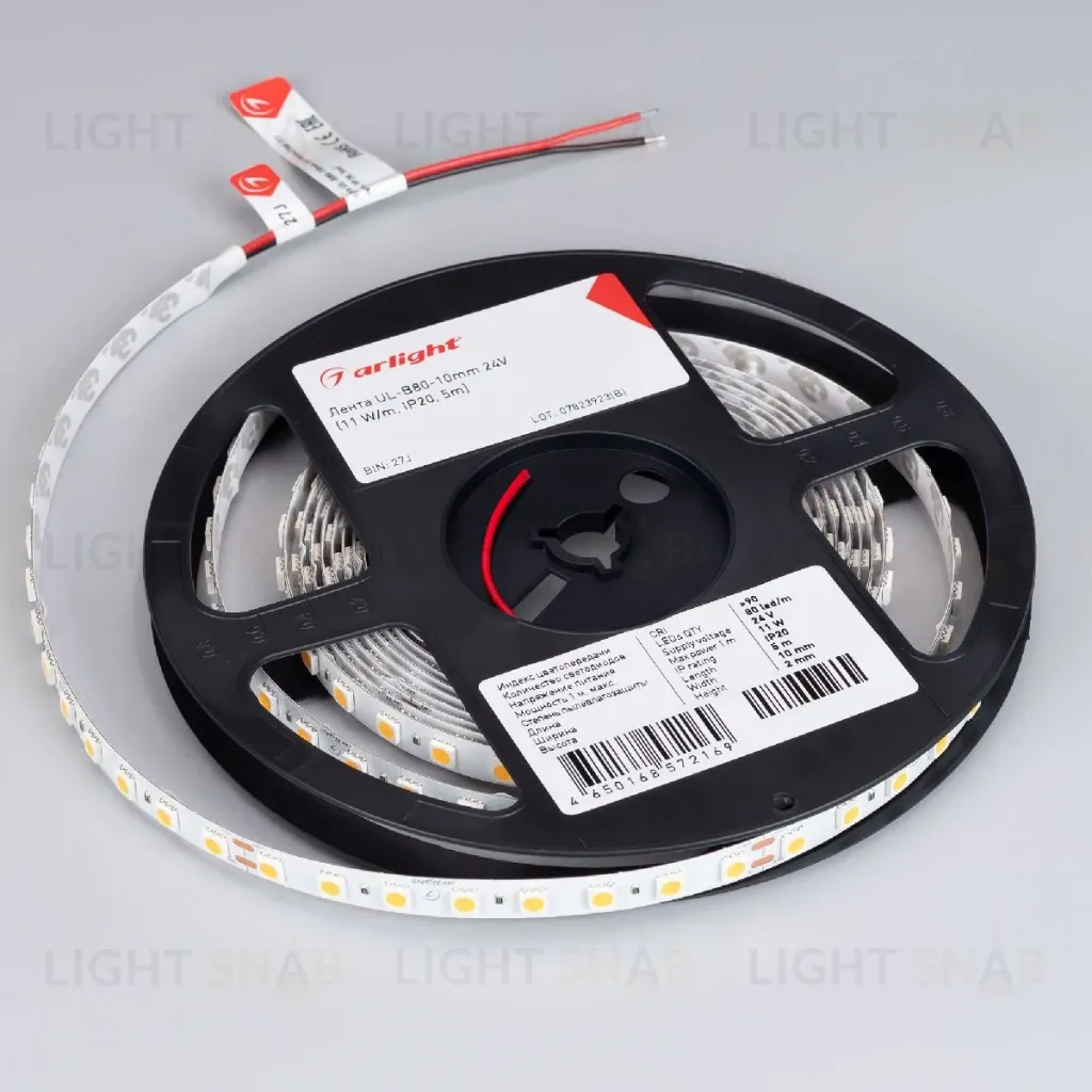 Светодиодная лента Arlight UL-B80-10mm 24V Warm3000 (11 W/m, IP20, 5m) 041376 041376