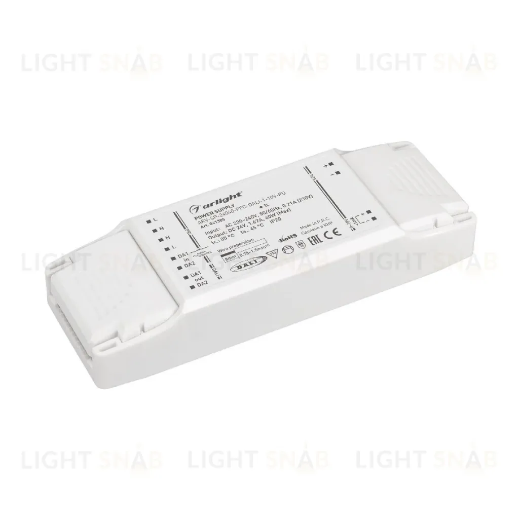 Блок питания Arlight ARV-SP-24040-PFC-DALI-1-10V-PD (24V, 1.67A, 40W) 041385 041385