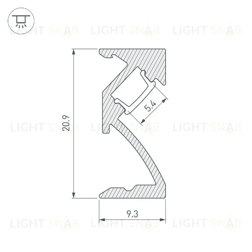Профиль Arlight SL-BEVEL-W21-2000 ANOD BLACK 043688 043688