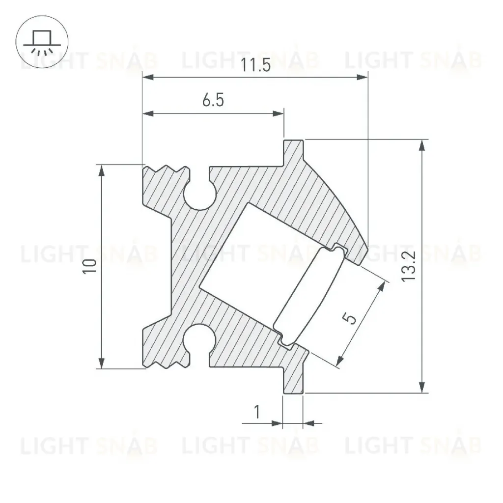 Профиль Arlight SL-BEVEL-H12-F13-2000 ANOD IRON GREY 045329 045329