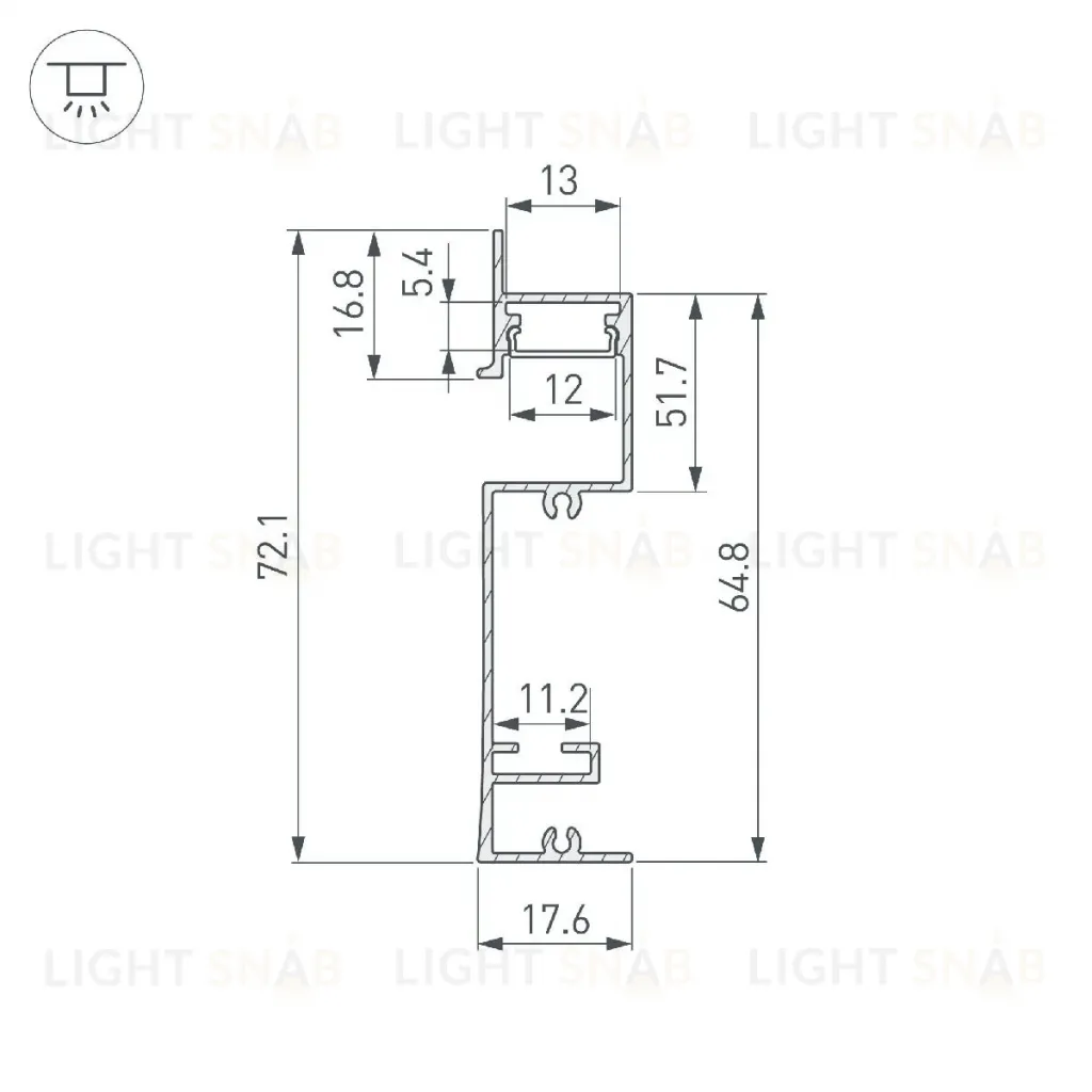 Профиль Arlight PLINTUS-H73-F-2000 WHITE 043592 043592