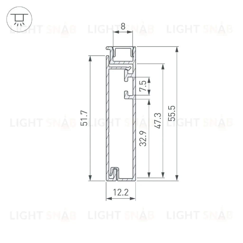 Профиль Arlight PLINTUS-H55-2000 ANOD 046389 046389