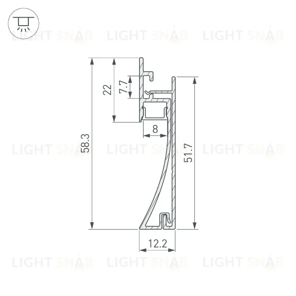 Профиль Arlight PLINTUS-H58-F-2000 BLACK 045286 045286