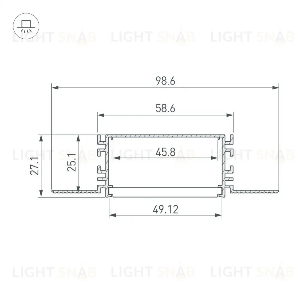 Профиль Arlight FANTOM-W49-2000 ANOD 046430 046430