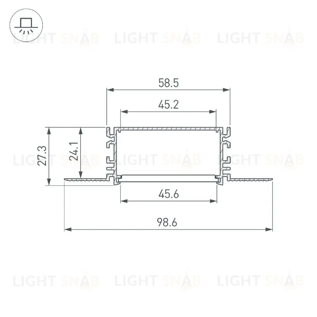 Профиль Arlight FANTOM-BENT-W49-TOP-2000 ANOD 046429 046429