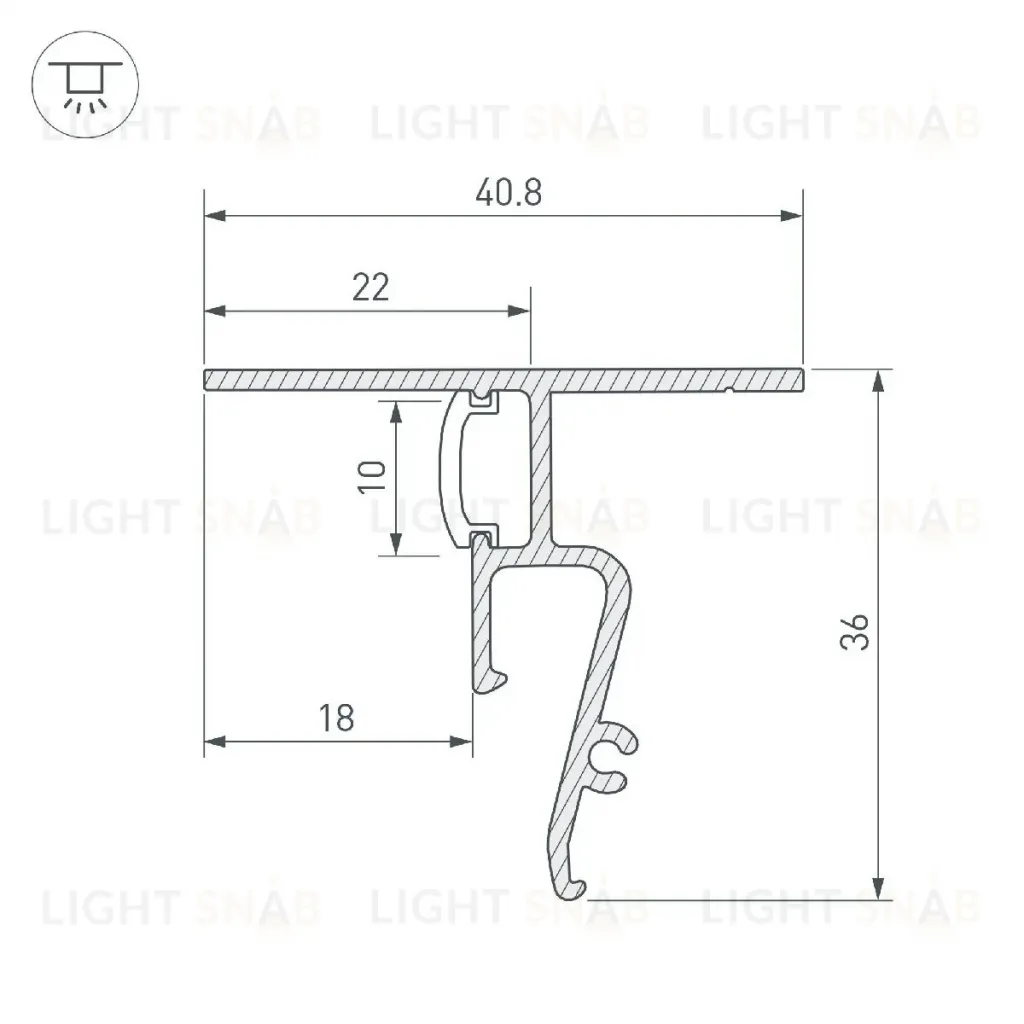 Профиль Arlight STRETCH-SHADOW-M-CEIL-2000 BLACK (A2-CONTOUR-PRO) 040703(1) 040703(1)