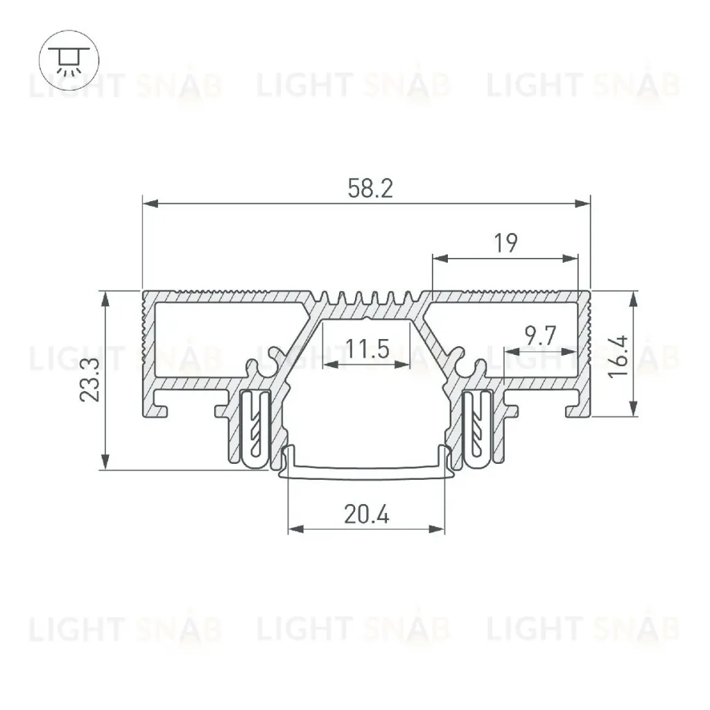 Профиль Arlight STRETCH-20-CEIL-D-CENTER-2000 WHITE 042948 042948