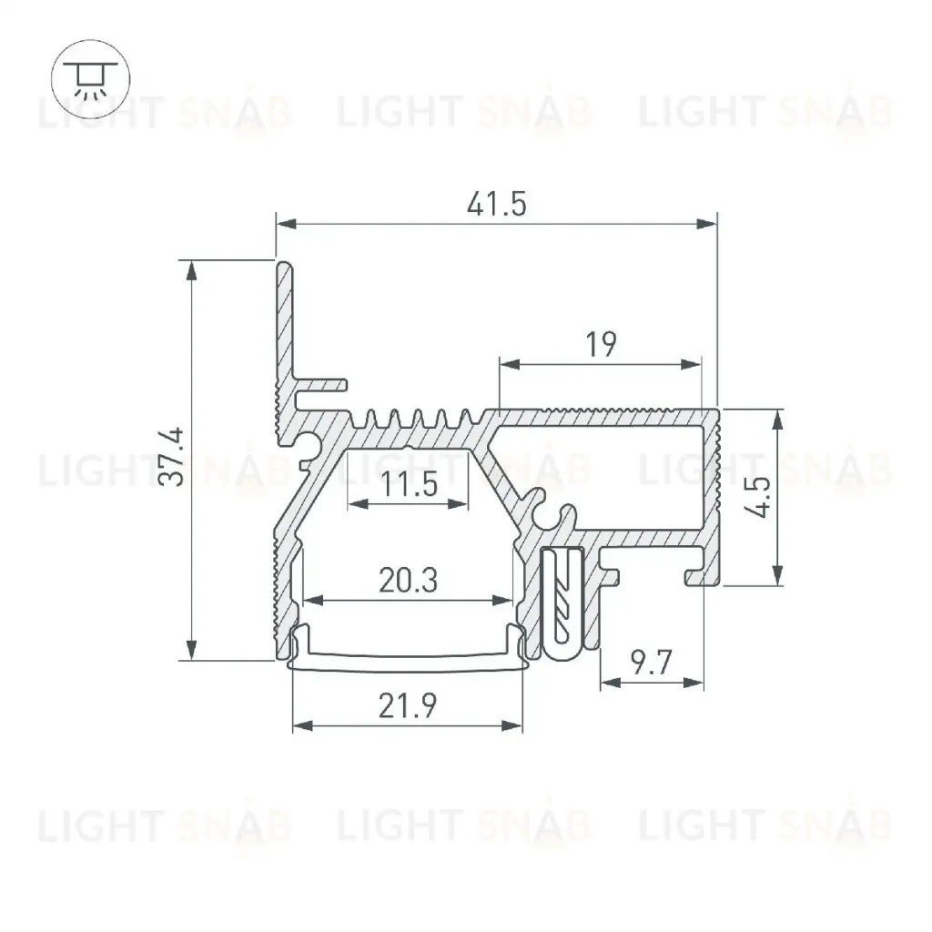 Профиль Arlight STRETCH-20-WALL-D-SIDE-2000 BLACK 042947 042947