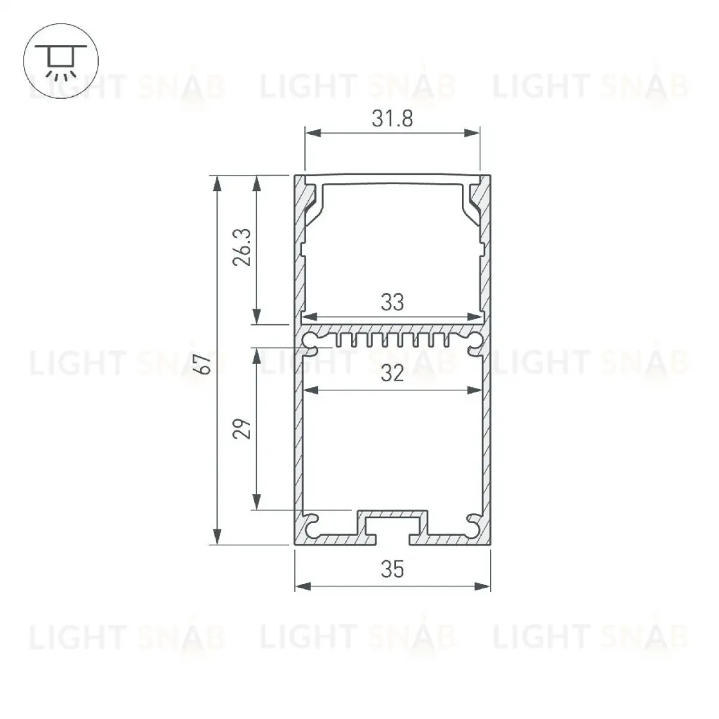 Профиль Arlight LINE-S-3667-2000 BLACK 042901 042901