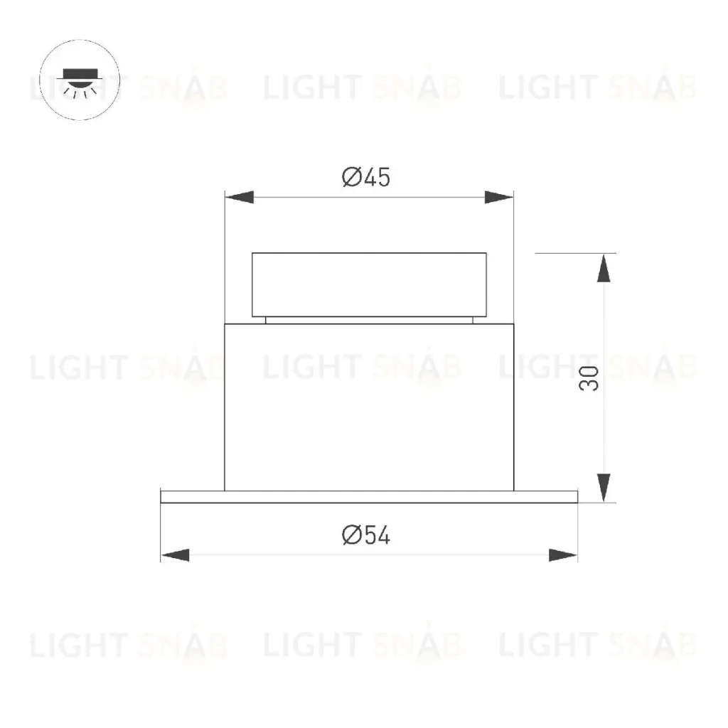 Встраиваемый светильник Arlight MS-GLORY-BUILT-R54-5W Warm3000 (WH, 60 deg, 230V) 047287 047287