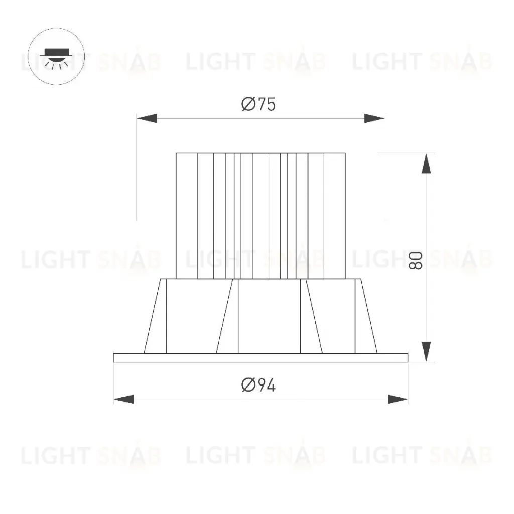 Встраиваемый светильник Arlight MS-ATOLL-BUILT-TURN-R94-10W Day4000 (BK, 60 deg, 230V) 044620 044620