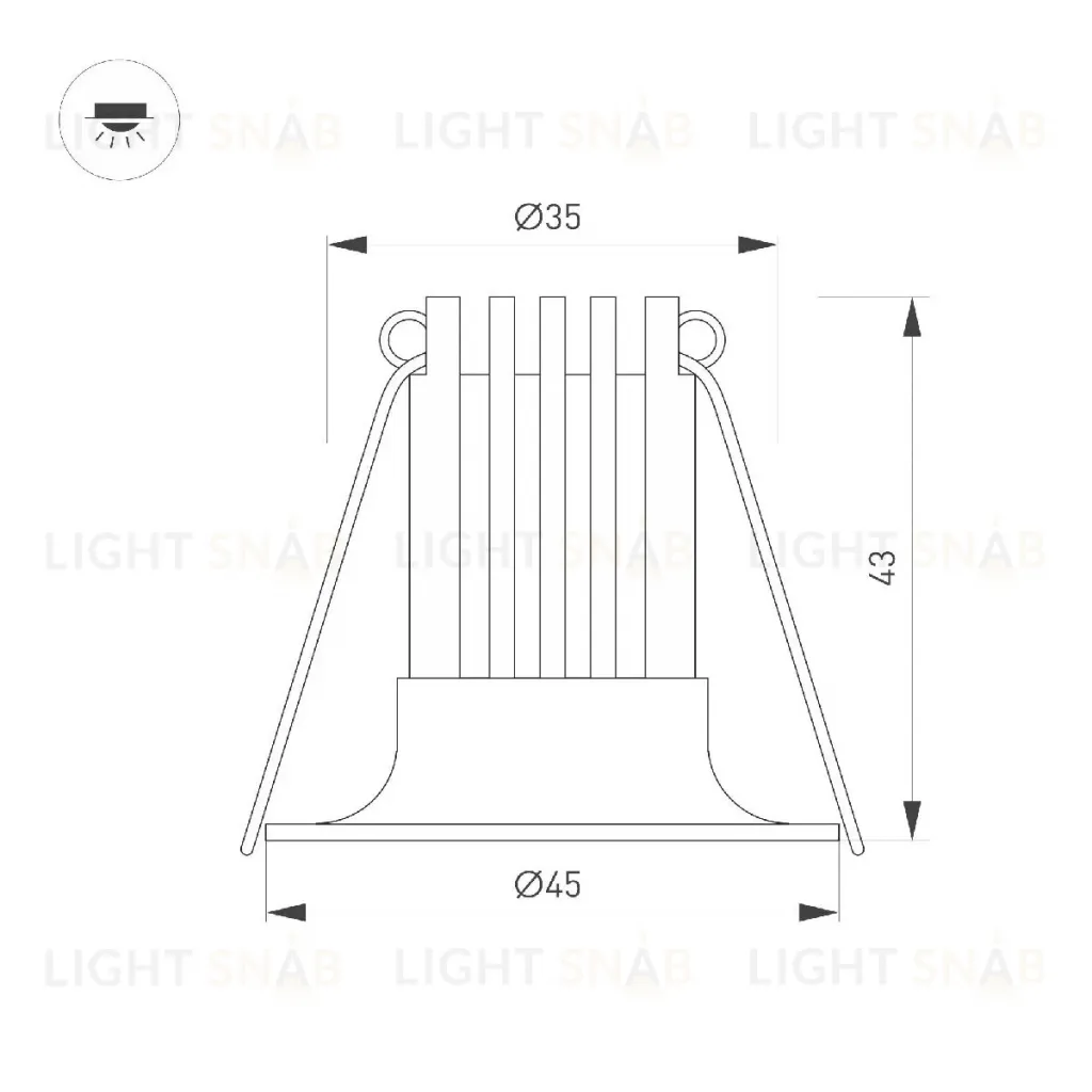 Встраиваемый светильник Arlight MS-FOGGY-BUILT-R45-5W Day4000 (WH, 36 deg, 230V) 044622 044622