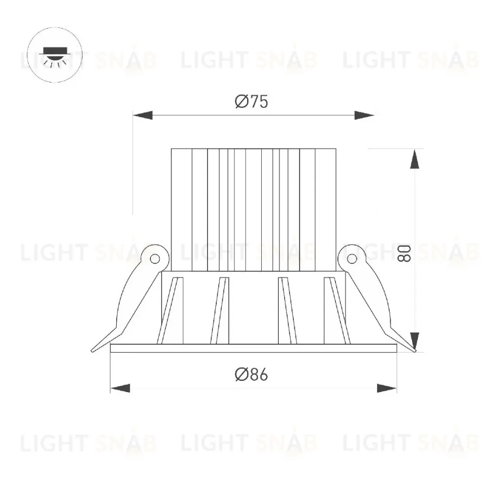 Встраиваемый светильник Arlight MS-FOGGY-BUILT-R86-10W Warm3000 (WH, 36 deg, 230V) 044610 044610