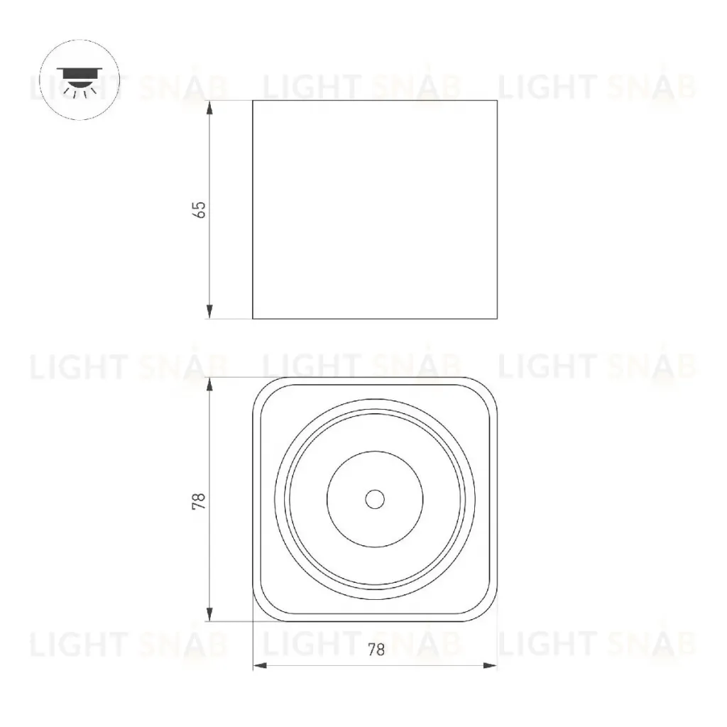 Накладной светильник Arlight SP-DICE-S78x78-10W Warm3000 (WH, 24 deg, 230V) 046633 046633
