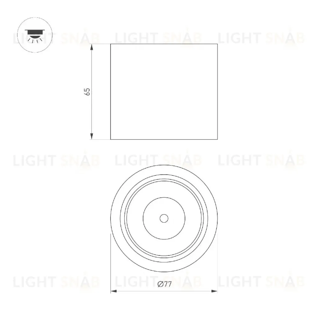 Накладной светильник Arlight SP-DICE-R77-10W Day4000 (BK, 24 deg, 230V) 046625 046625