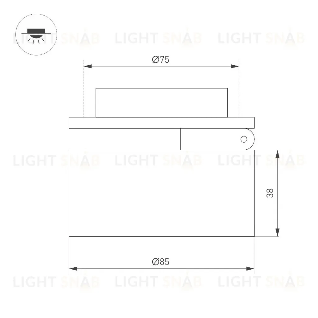 Встраиваемый спот Arlight LGD-POT-BUILT-R85-12W Warm3000 (BK, 100 deg, 230V) 045776 045776