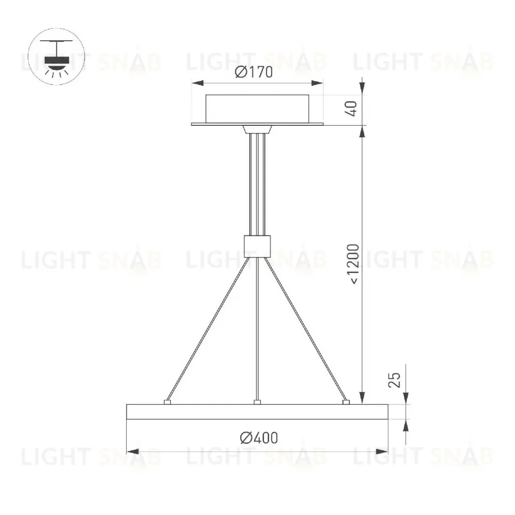 Подвесной светильник Arlight SP-CONGO-CAN-1-R400-24W Day4000 (BK, 120 deg, 230V) 046222 046222