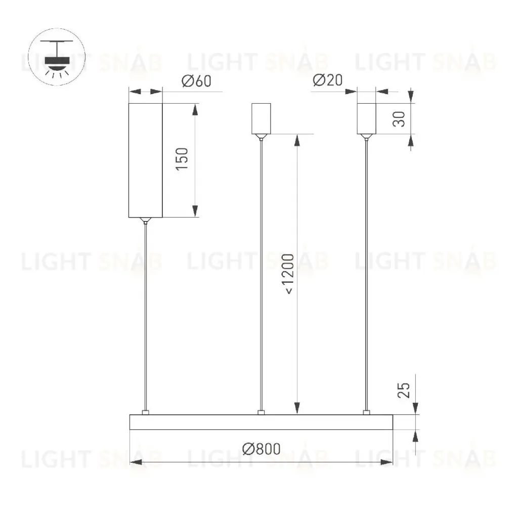 Подвесной светильник Arlight SP-CONGO-MULT-1-R800-42W Warm3000 (GD, 120 deg, 230V) 046250 046250