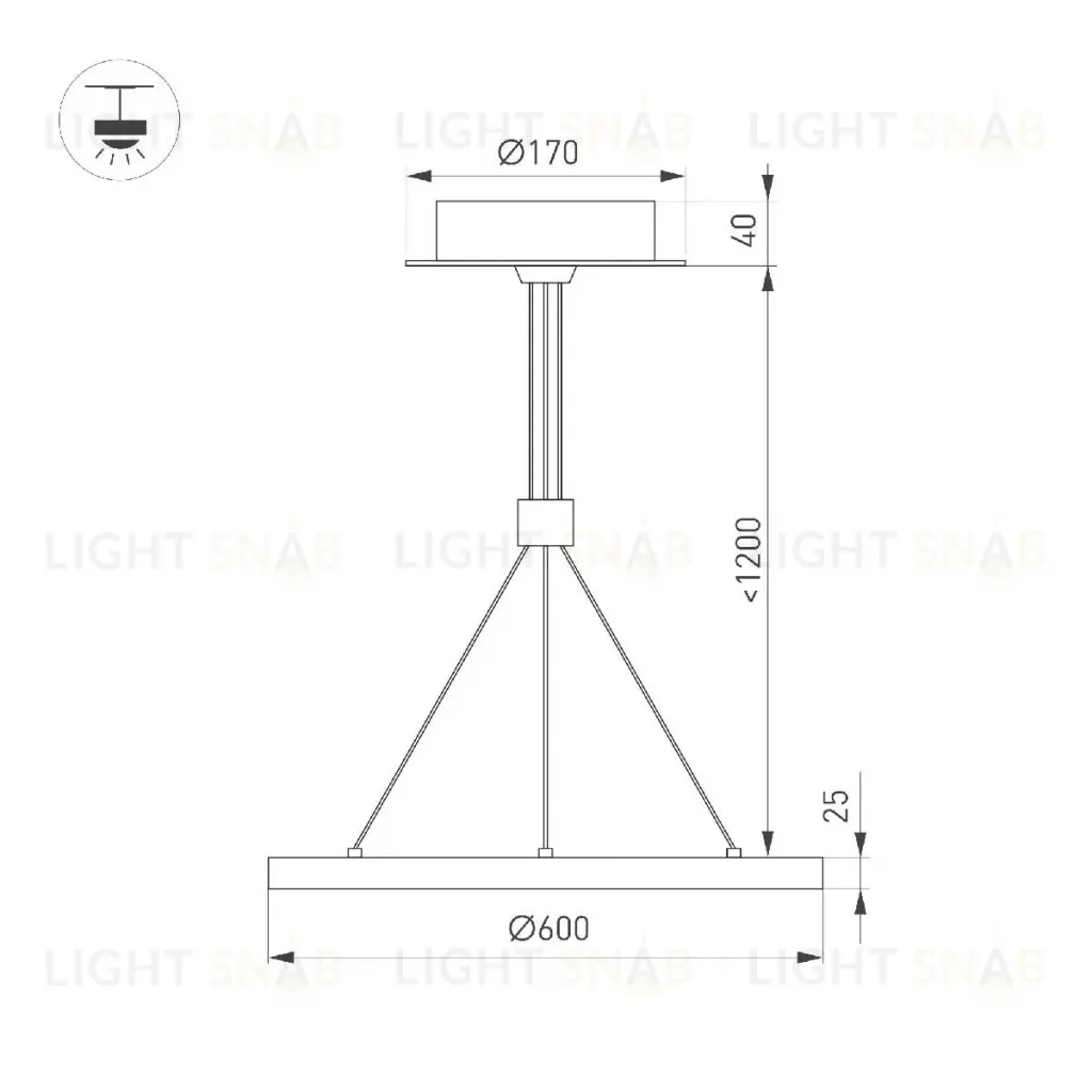 Подвесной светильник Arlight SP-CONGO-CAN-1-R600-36W Day4000 (GD, 120 deg, 230V) 046243 046243