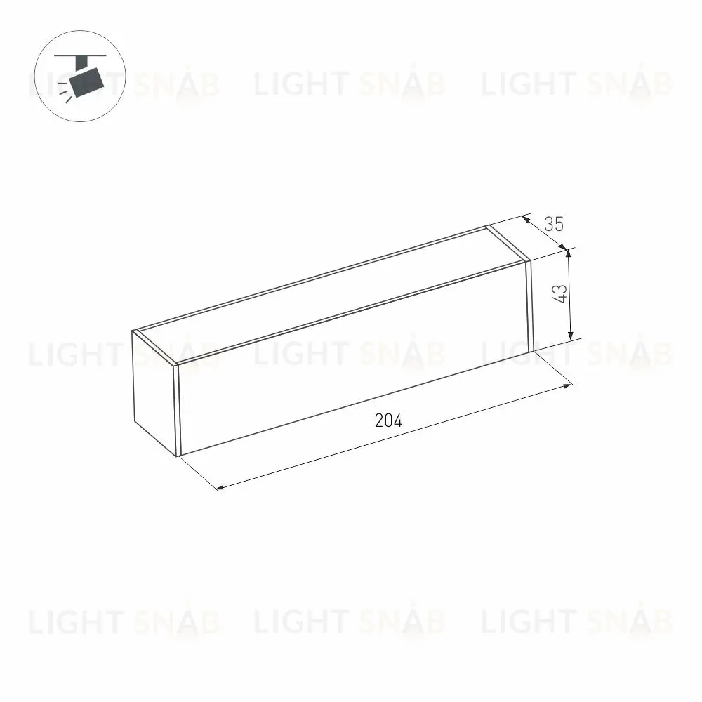 Трековый магнитный светильник Arlight MAG-FLAT-45-L205-6W Day4000 (BK, 100 deg, 24V, DALI) 046572 046572