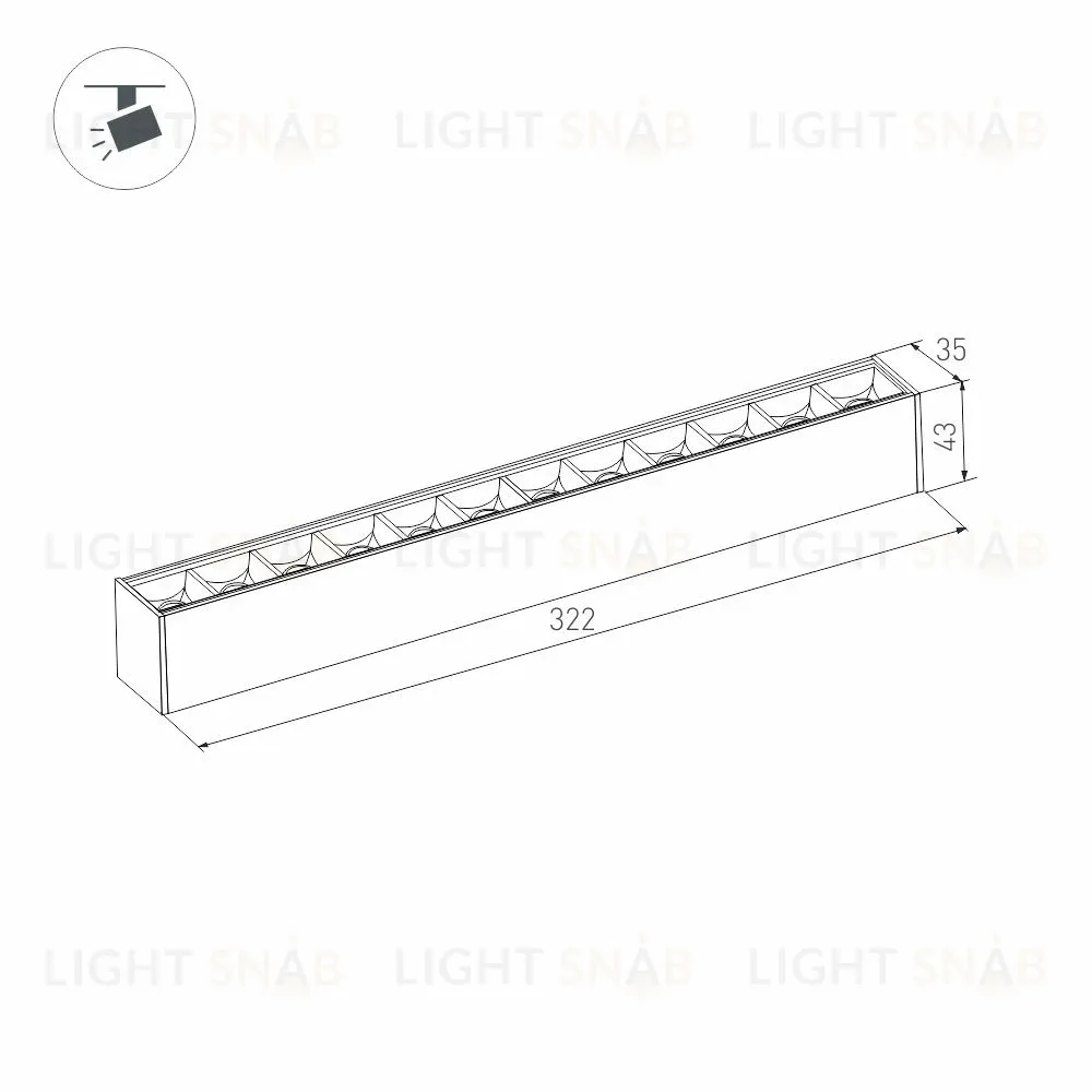 Трековый магнитный светильник Arlight MAG-LASER-45-L320-12W Day4000 (BK, 15 deg, 24V, DALI) 046525 046525