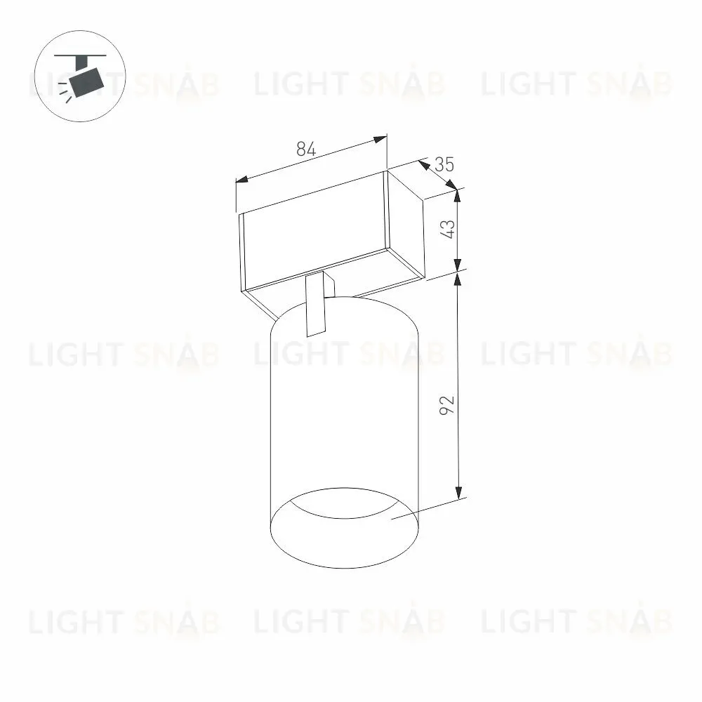 Трековый магнитный светильник Arlight MAG-SPOT-45-R85-7W Warm3000 (WH, 24 deg, 24V, DALI) 046586 046586