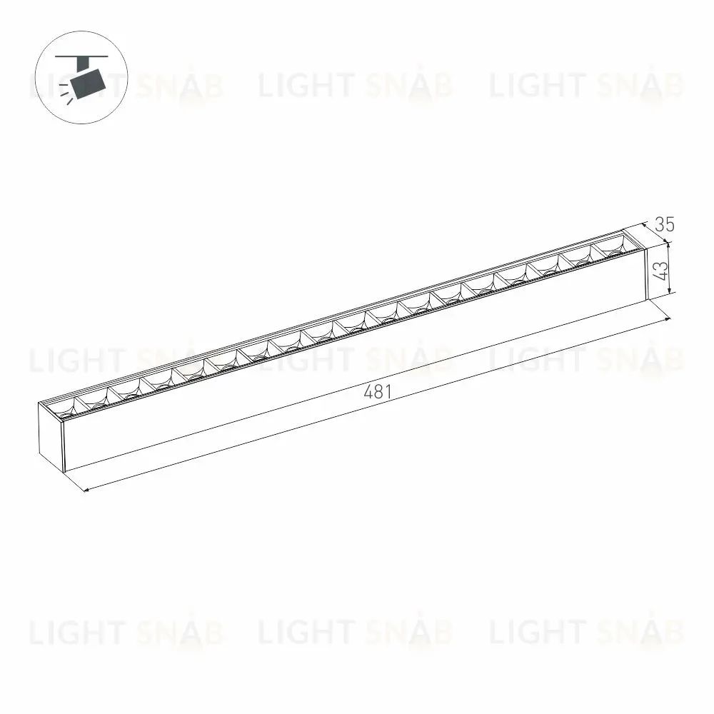 Трековый магнитный светильник Arlight MAG-LASER-45-L480-18W Day4000 (BK, 15 deg, 24V, DALI) 046542 046542