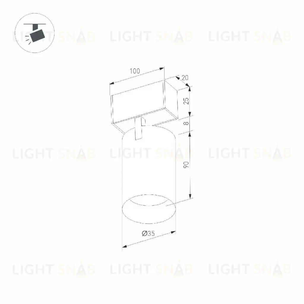 Трековый магнитный светильник Arlight MAG-SPOT-25-R90-9W Day4000 (BK, 30 deg, 24V, DALI) 046300 046300