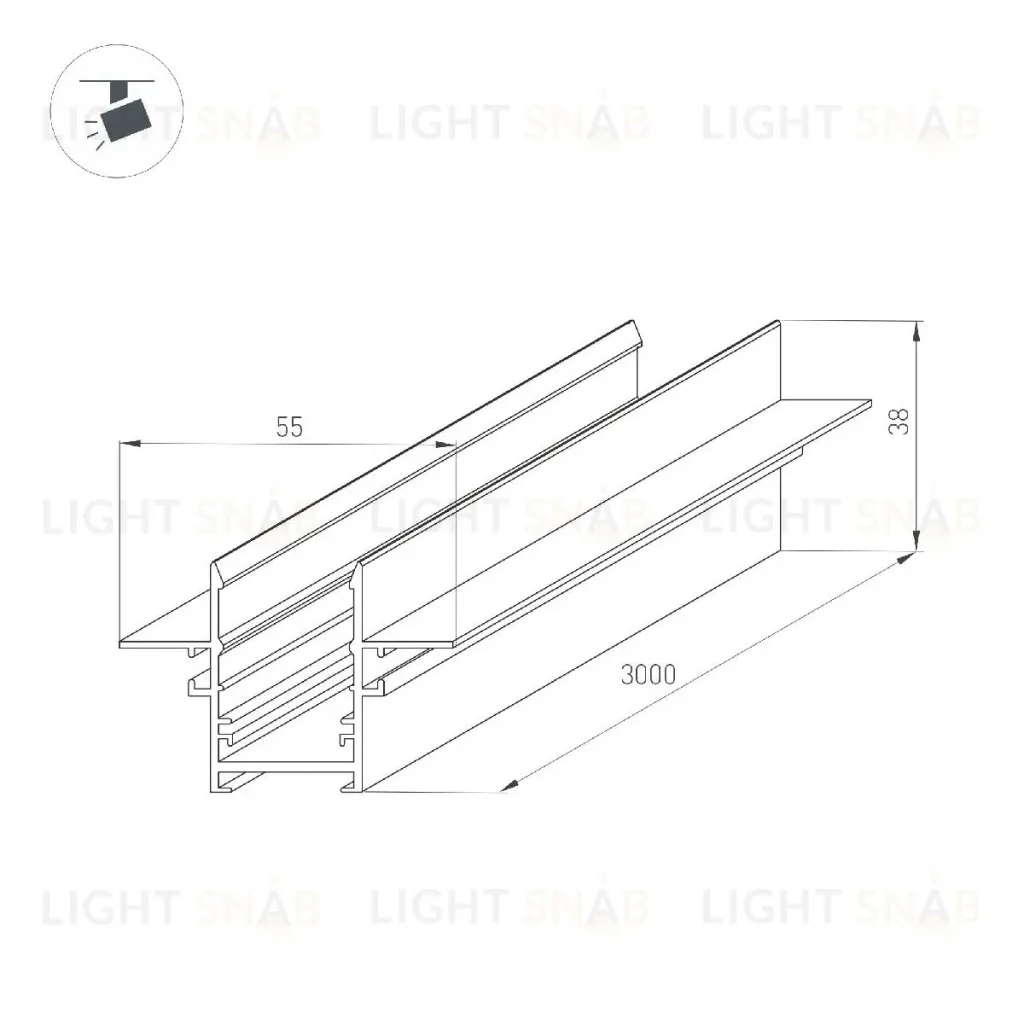 Шинопровод встраиваемый Arlight MAG-TRACK-2538-FDW-3000 046286 046286