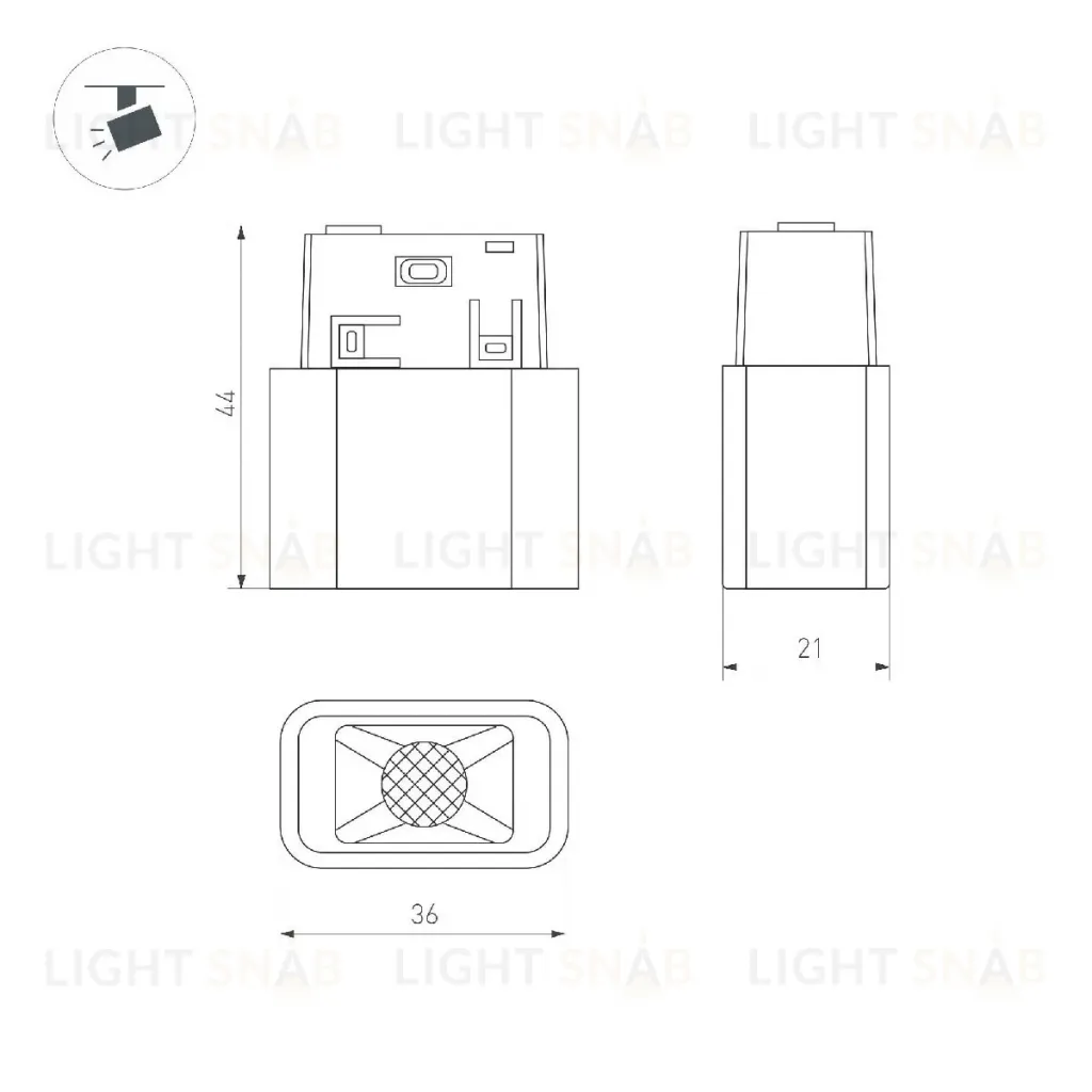 Трековый магнитный светильник Arlight MAG-ORIENT-BABY-S36x21-2W Day4000 (BK, 24 deg, 48V) 046622 046622