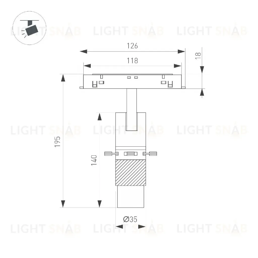 Трековый магнитный светильник Arlight MAG-ORIENT-SPOT-CROP-ZOOM-TC-R35-6W Day4000 (BK, 19-29 deg, 48V) 045066 045066