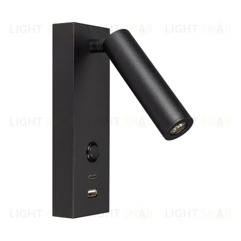Спот Arlight SP-BED-CHARGE-S60x125-3W Warm3000 (BK, 20 deg, 230V, USB-A, USB-C) 029629(1) 029629(1)