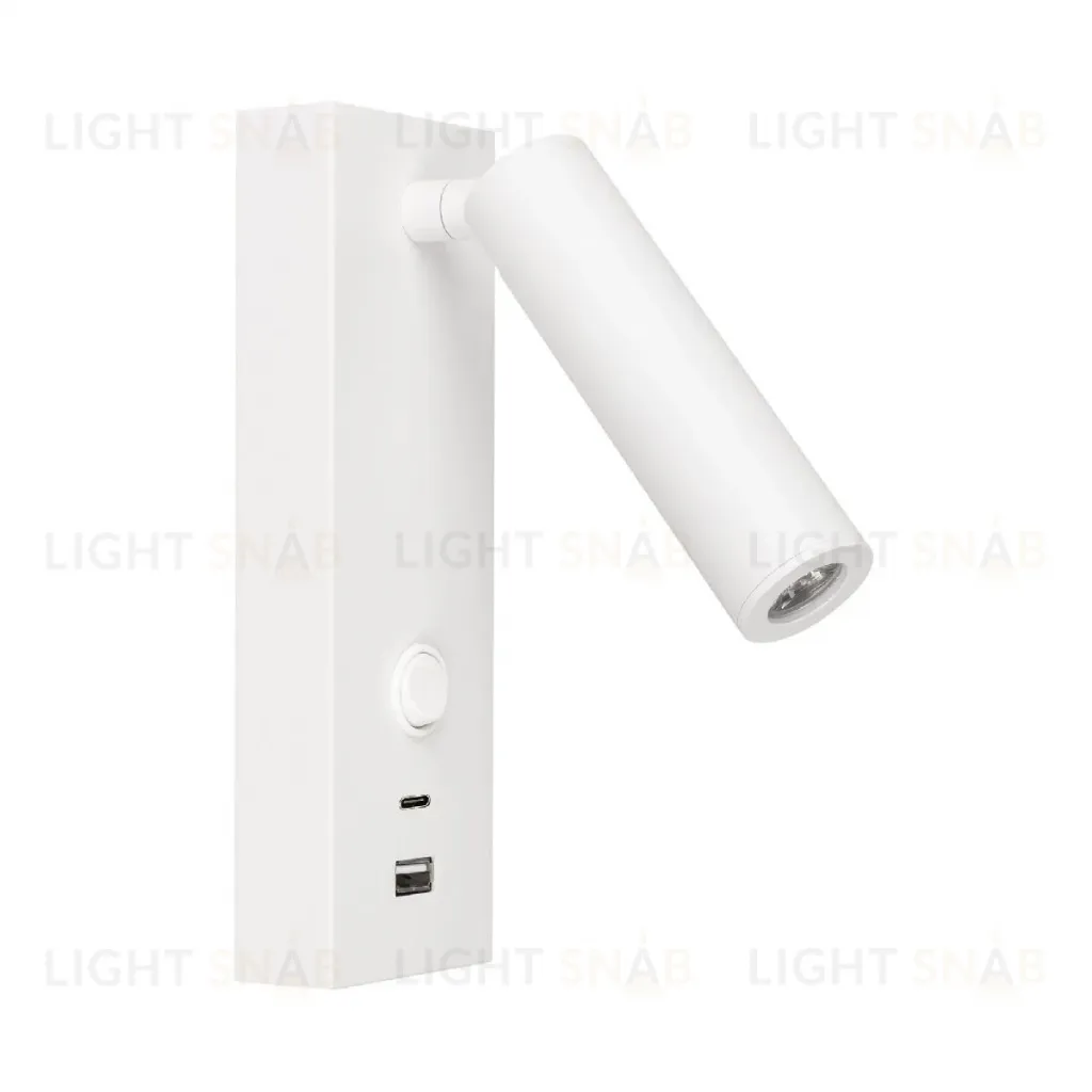 Спот Arlight SP-BED-CHARGE-S60x125-3W Warm3000 (WH, 20 deg, 230V, USB-A, USB-C) 031394(1) 031394(1)
