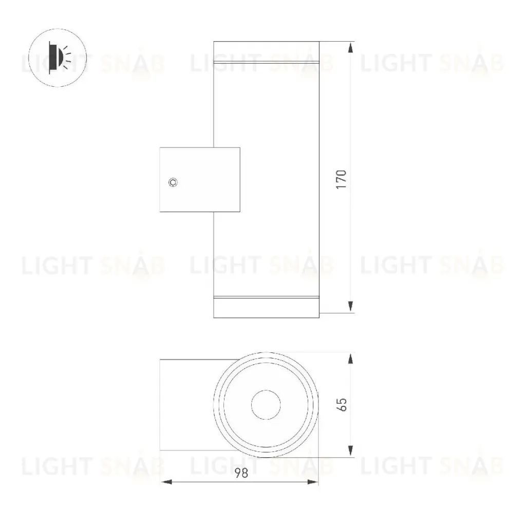 Уличный настенный светильник Arlight LGD-RAY-WALL-TWIN-R65-2x9W Day4000 (GR, 23 deg, 230V) 044850 044850