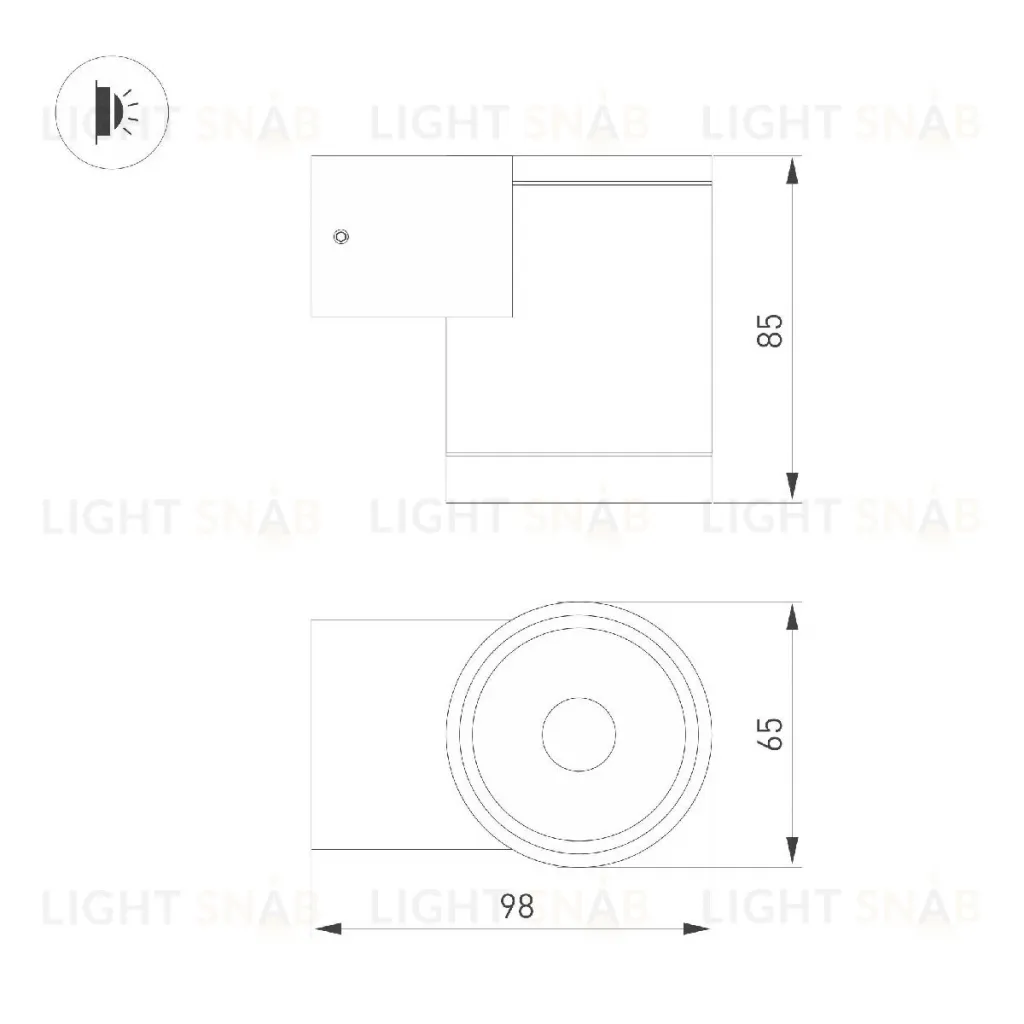 Уличный настенный светильник Arlight LGD-RAY-WALL-R65-9W Day4000 (GR, 23 deg, 230V) 044852 044852