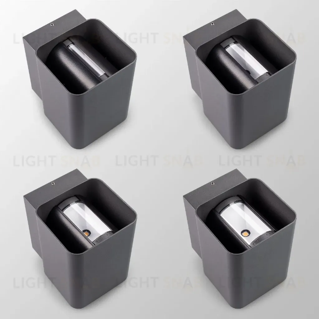 Уличный настенный светильник Arlight LGD-WALL-VARIO-S104x129-2x6W Day4000 (BK, 1-80 deg) 046428 046428