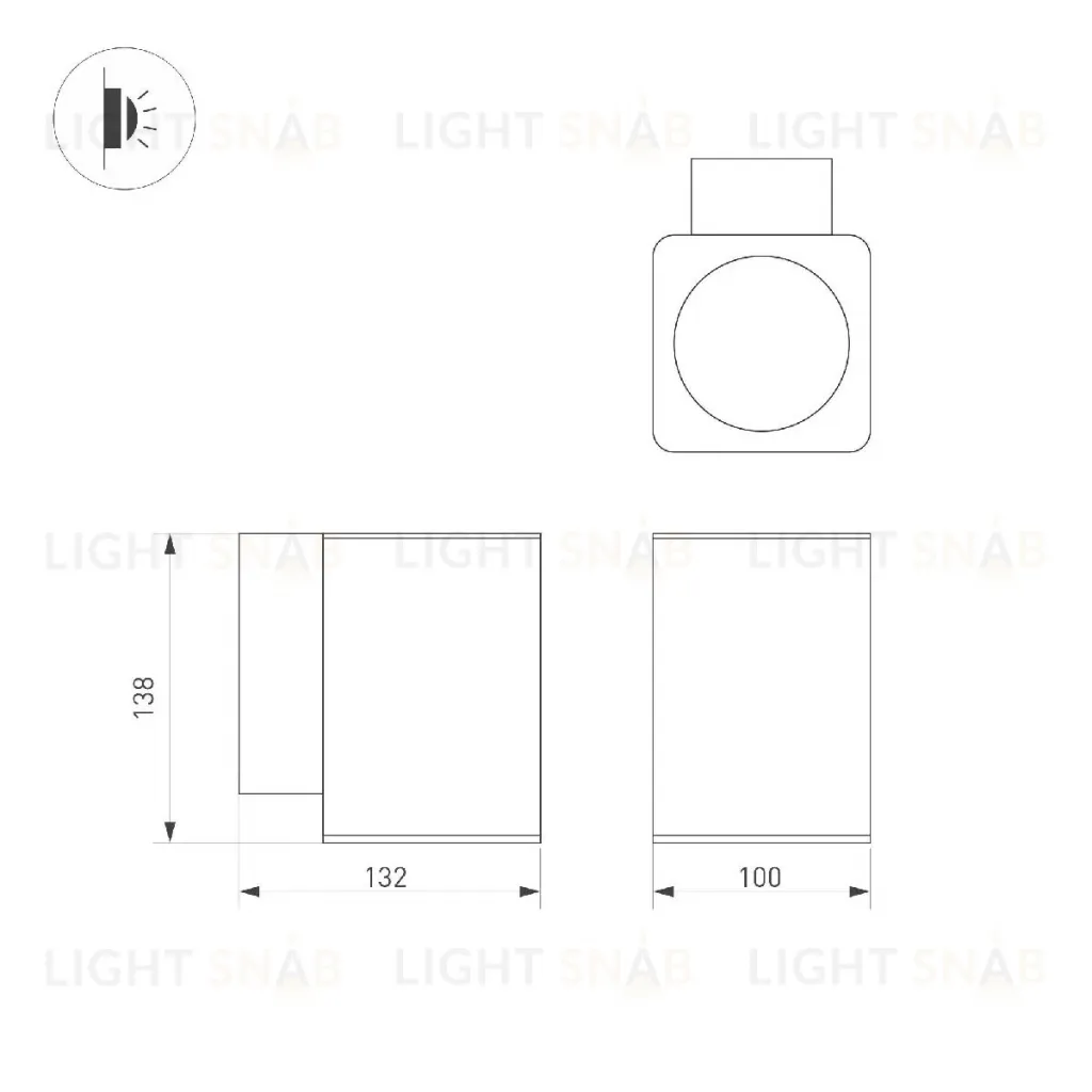 Уличный настенный светильник Arlight LGD-EVO-WALL-S100x100-12W Warm3000 (GR, 44 deg, 230V) 046193 046193