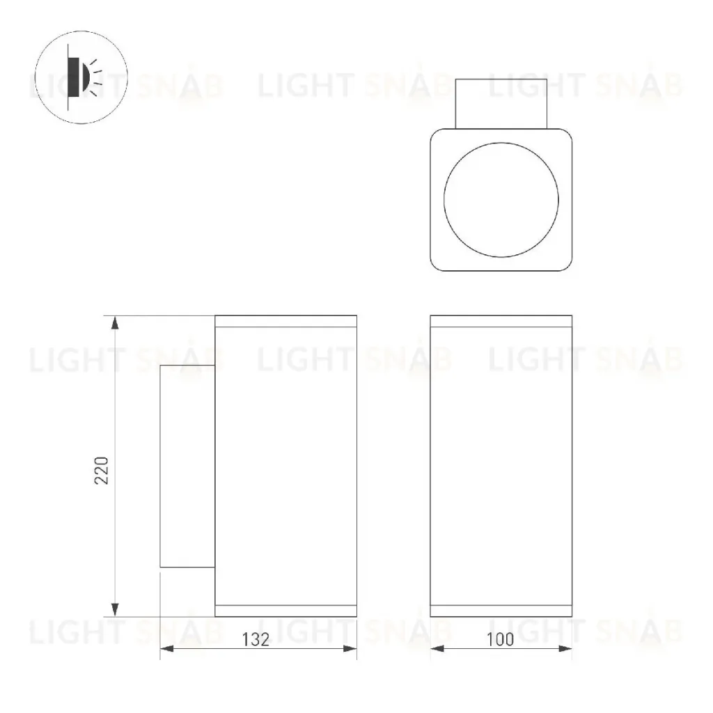Уличный настенный светильник Arlight LGD-EVO-WALL-TWIN-S100x100-2x12W Warm3000 (GR, 44 deg, 230V) 046195 046195