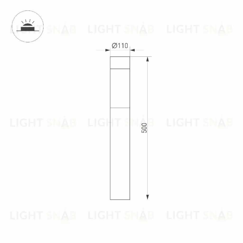 Ландшафтный светильник Arlight LGD-STEM-BOLL-H500-10W Warm3000 (BK, 185 deg, 230V) 046612 046612