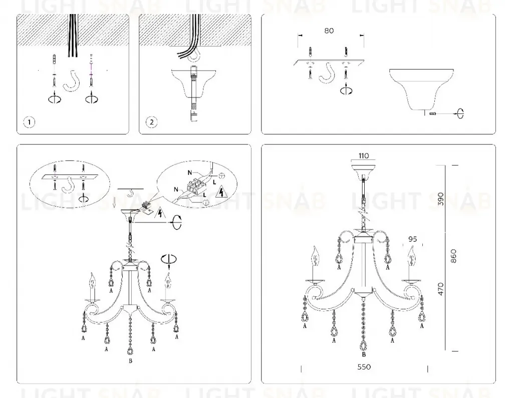 Подвесная люстра Ambrella Light Classic TR4915 TR4915