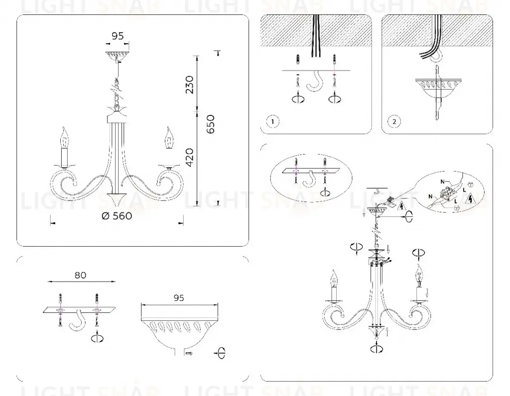 Подвесная люстра Ambrella Light Modern TR9605 TR9605