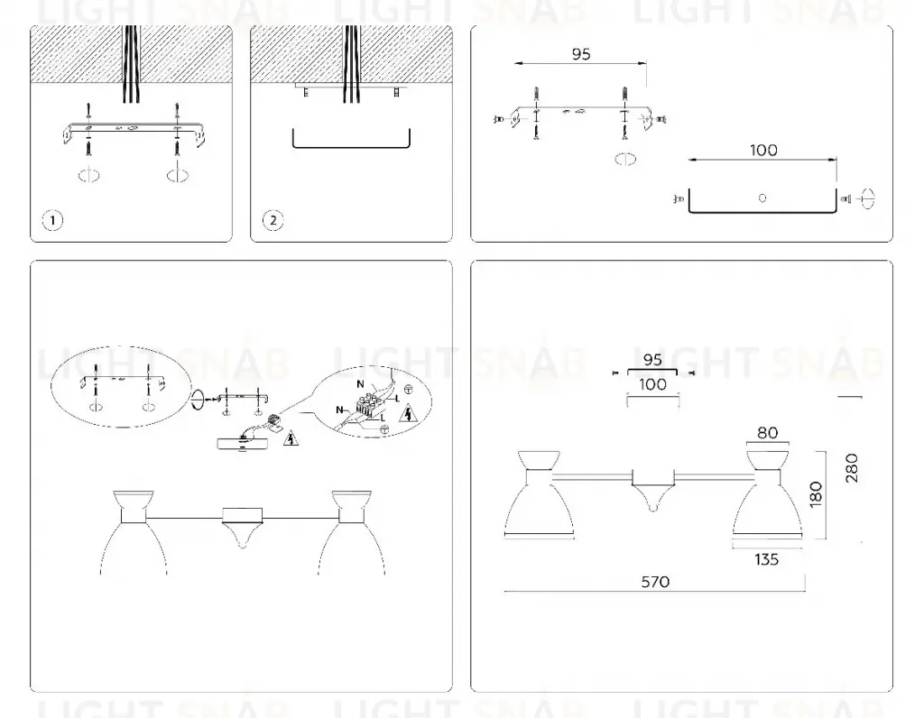 Люстра на штанге Ambrella Light Modern Homy TR3177 TR3177