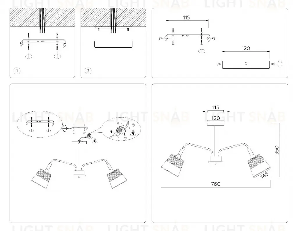 Люстра на штанге Ambrella Light Modern Losk TR4740 TR4740