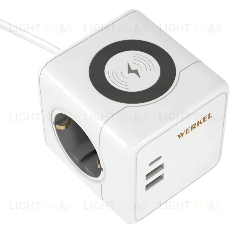 Розеточный блок 3-местный + 3 USB + беспроводная зарядка Werkel 4690389204265 W6513501 a066454 4690389204265