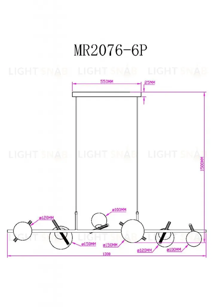 Подвесная люстра Myfar Francis MR2076-6P MR2076-6P