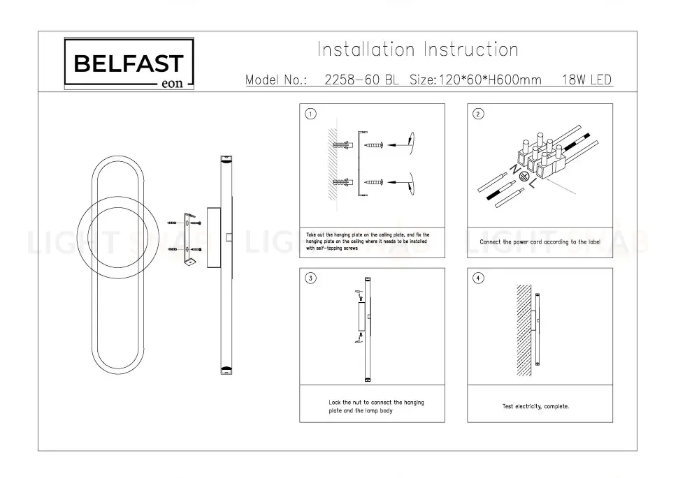 Настенный светильник Belfast Witham 2258-60 BL 2258-60 BL