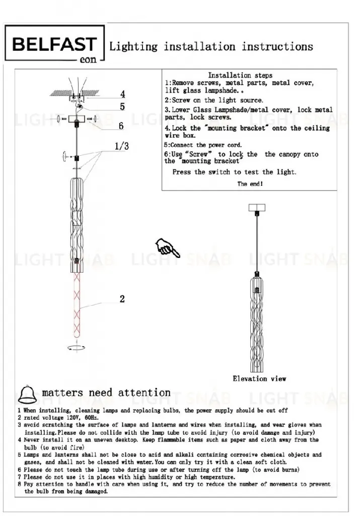 Подвесной светильник Belfast Grosvenor 167-1 CR CA 167-1 CR CA